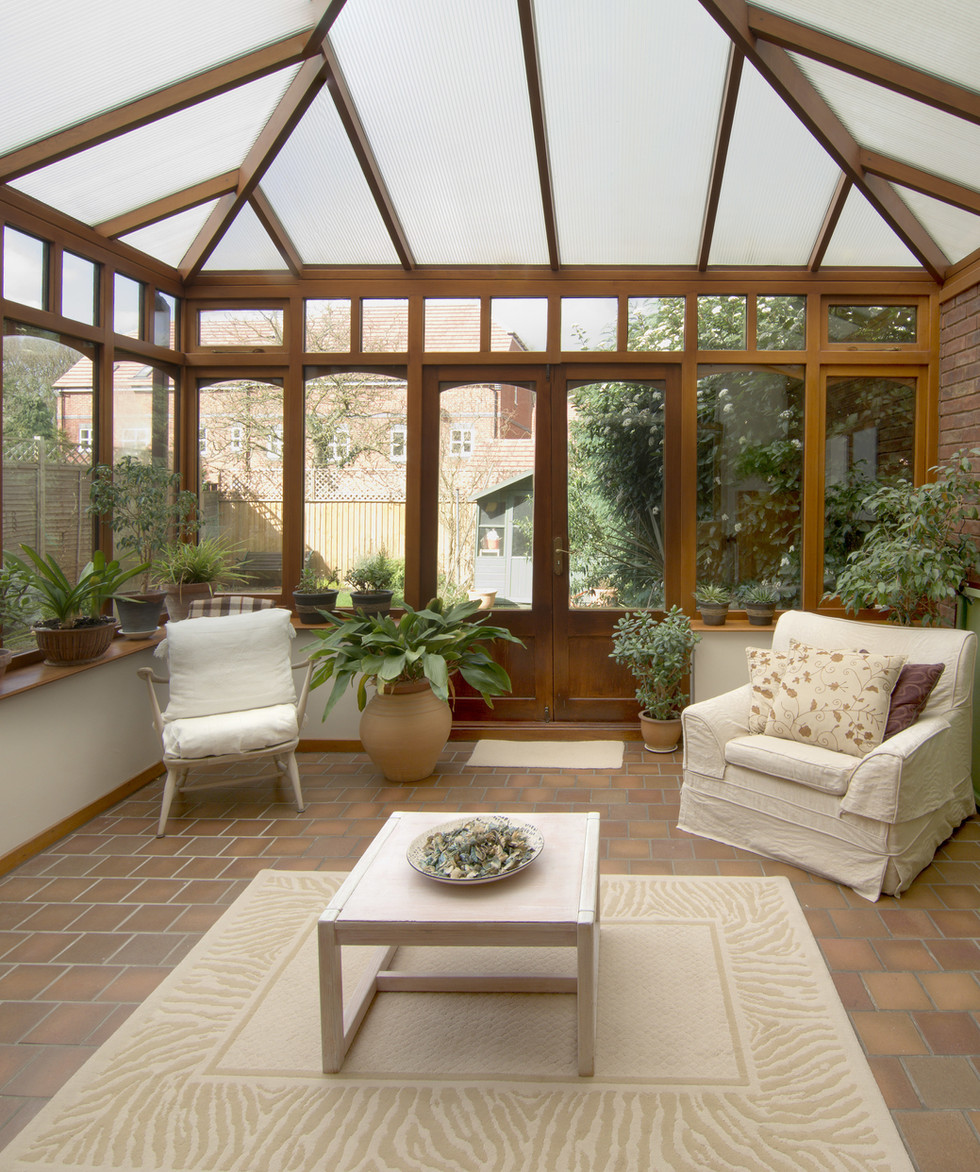 Exposed frame sunroom