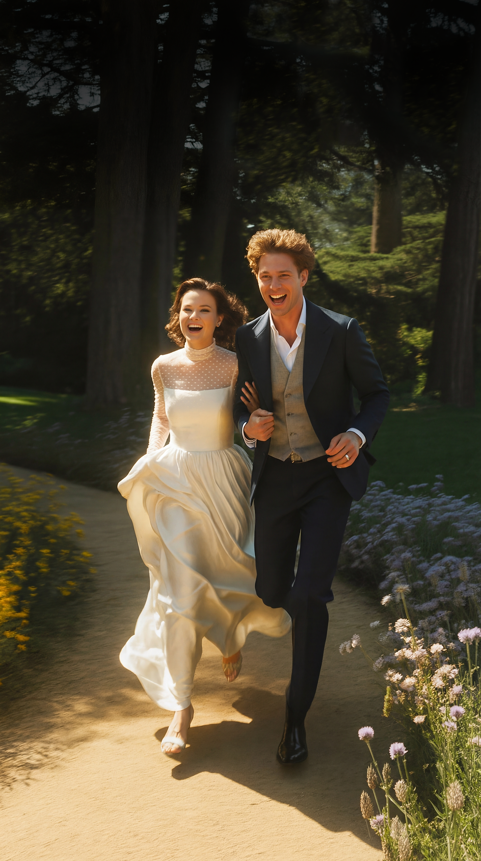 Happy Bride and Groom in the park 3.png