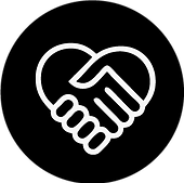 Icon of hands shaking in a heart shape