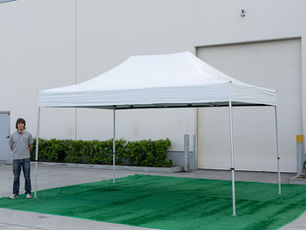 Toldo plegable blanco 3x4.5 con lona impermeable para eventos exteriores