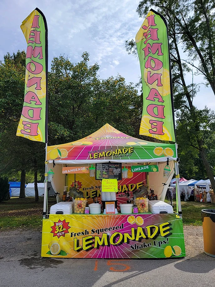10x10 Flag Canopy with branding