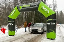Custom inflatable arch for Green APU National Rally Championship