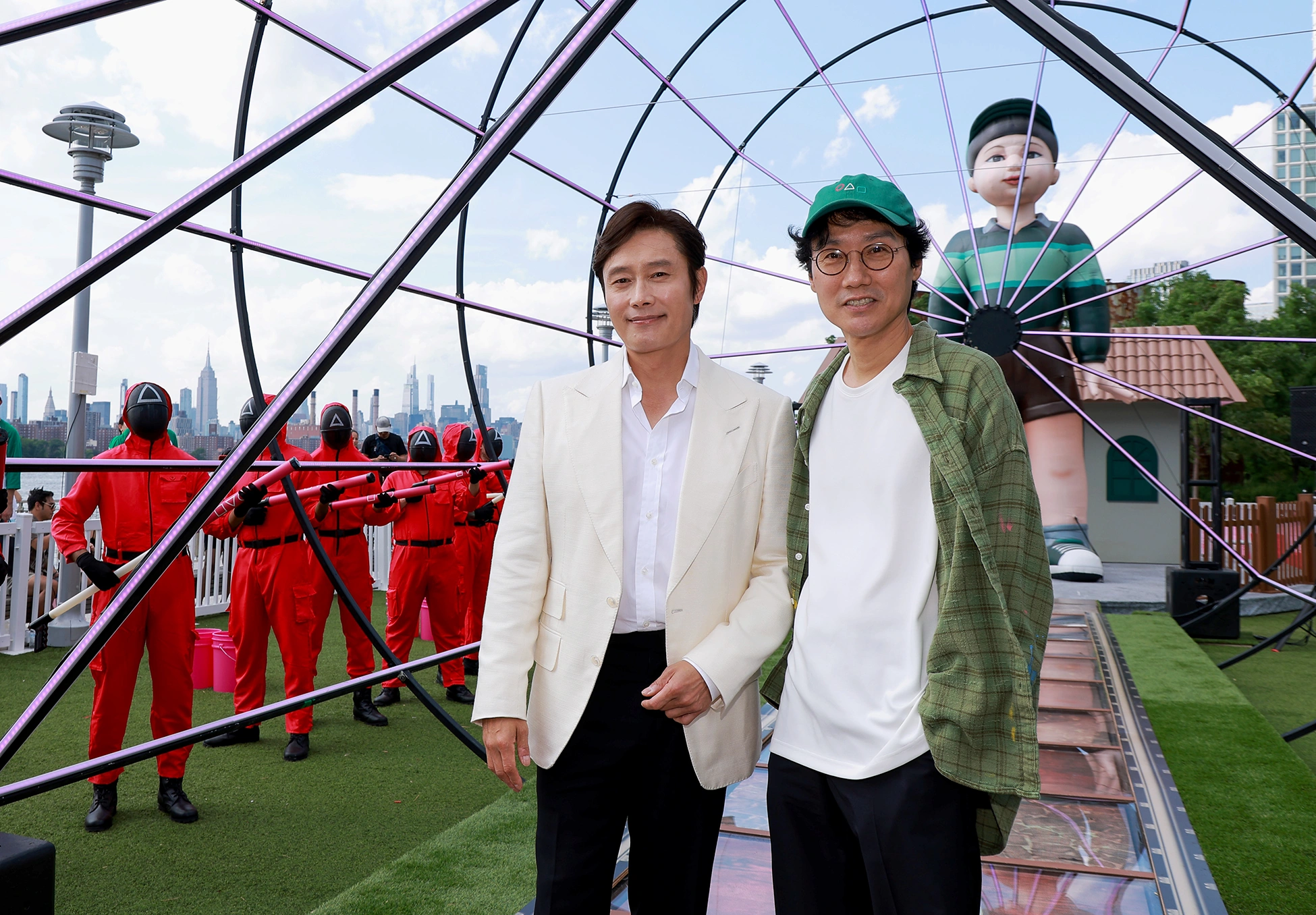 Custom inflatable characters inspired by Squid Game, designed for themed event promotion and experiential marketing display.