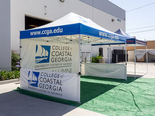 Carpa plegable 3x4.5 con paredes laterales personalizada para Georgia College