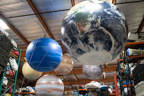 Inflatable Planets Solar System Hanging from Ceiling
