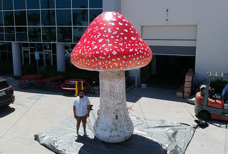 giant inflatable mushroom replica