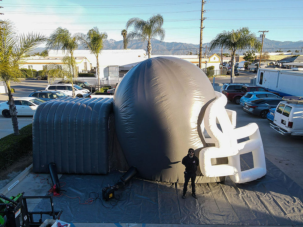 Giant Inflatable Gray Football Helmet Tunnel (Available For Rent or Sale) Los Angeles