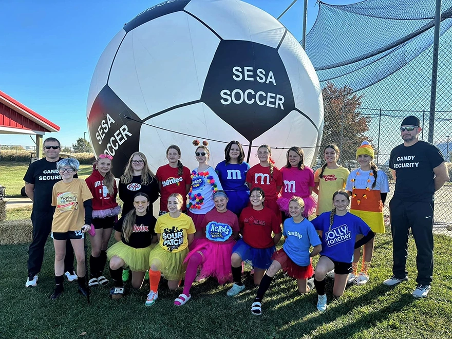 Inflatable soccer ball for SESA soccer