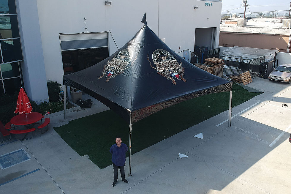 20x20 Custom high peak frame tent Lone Star