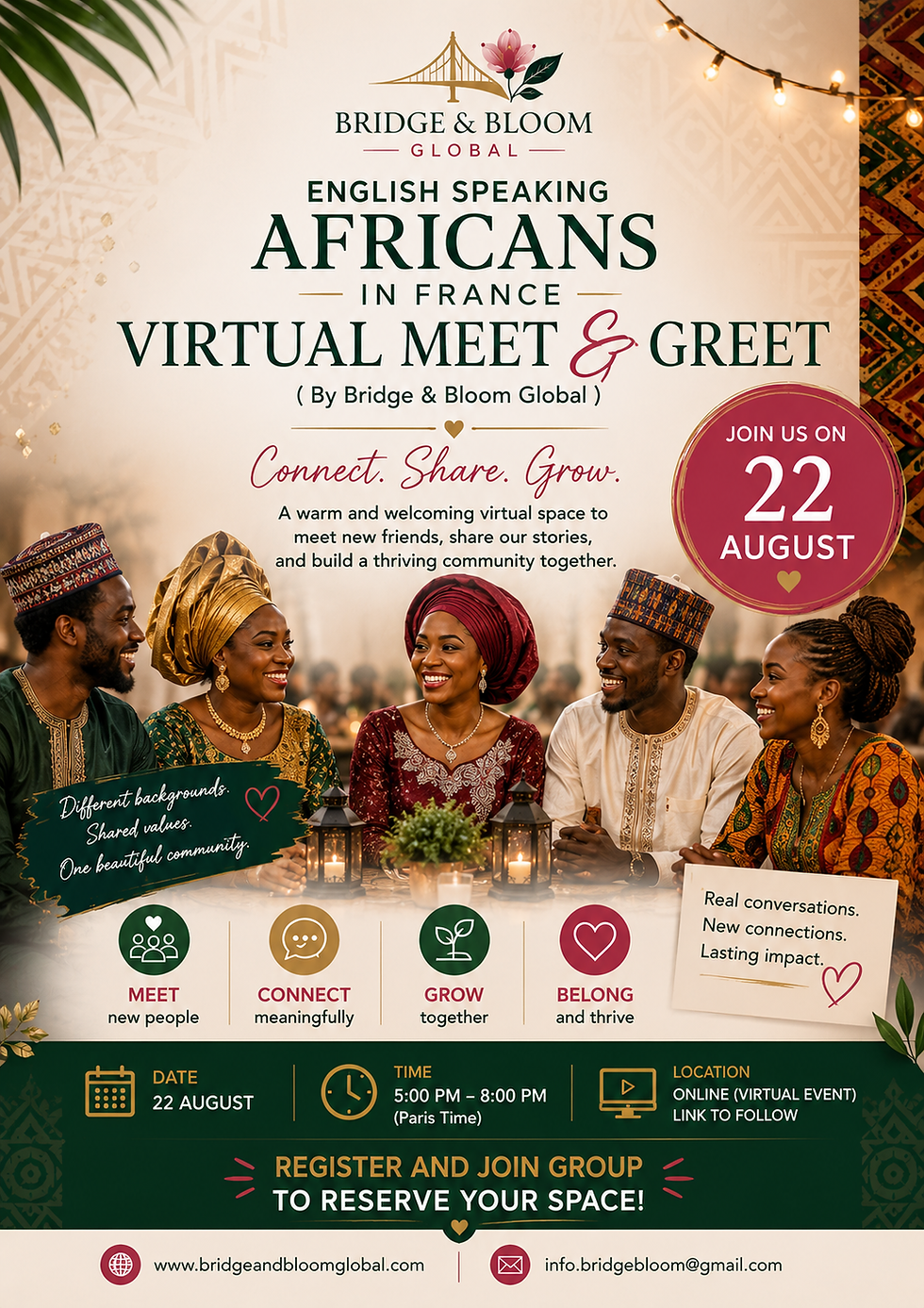 English Speakin Africans in France Virtaul Meet and Greet