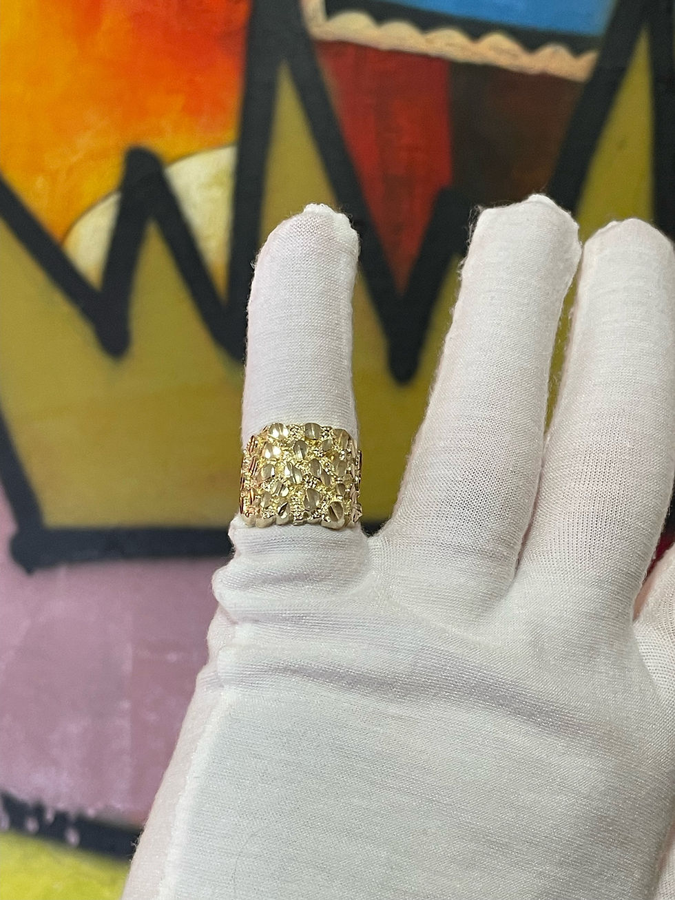 Thumbnail: 10K Yellow Gold Nugget Ring