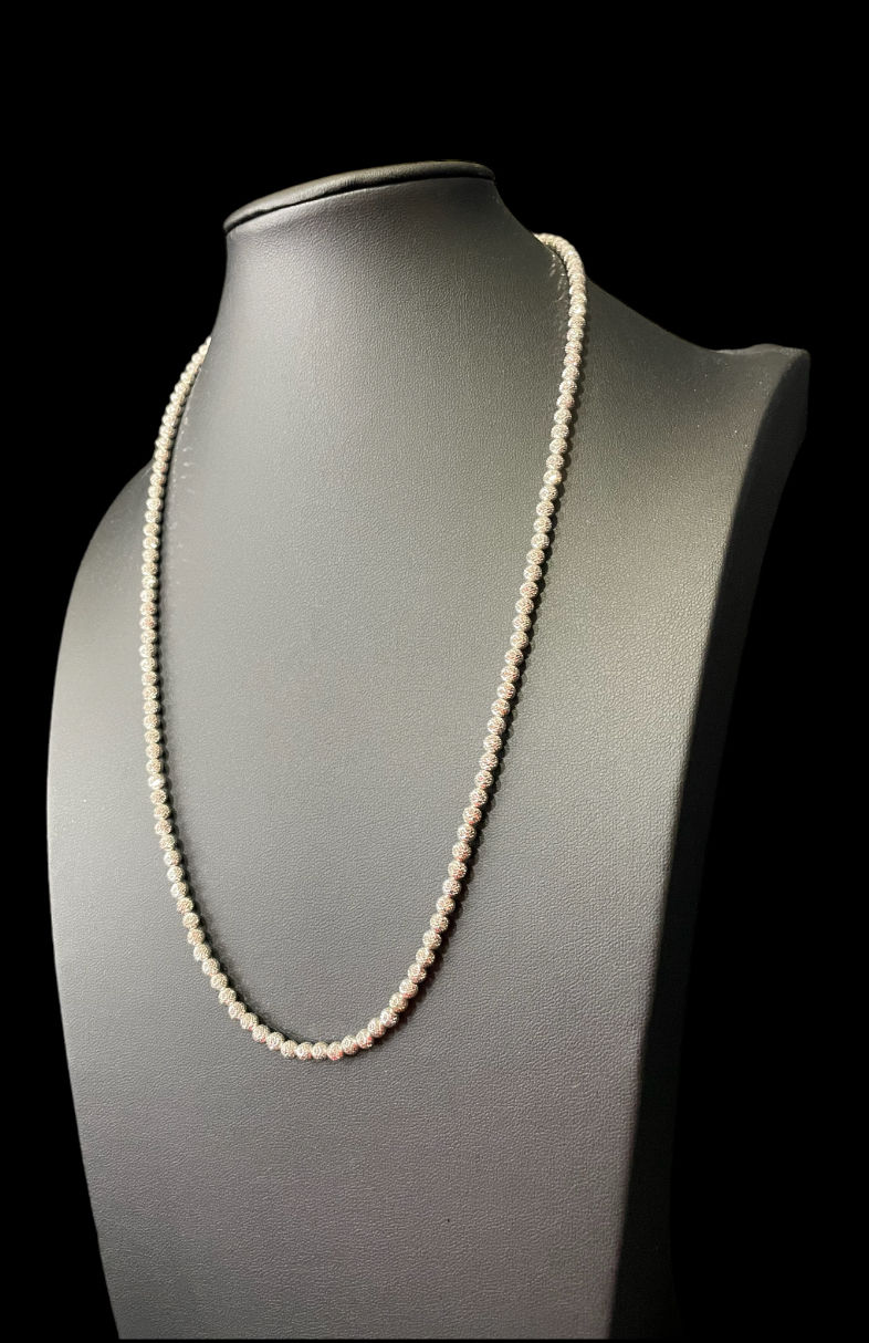 Thumbnail: 22" 10K White Gold 4MM Laser Moon Chain