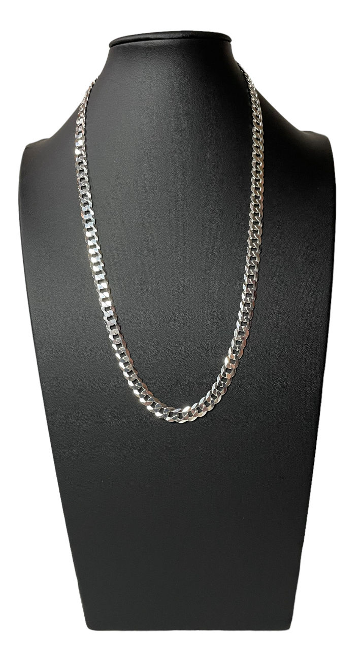 Thumbnail: 7.2MM 925 Italian Silver Curb Chain