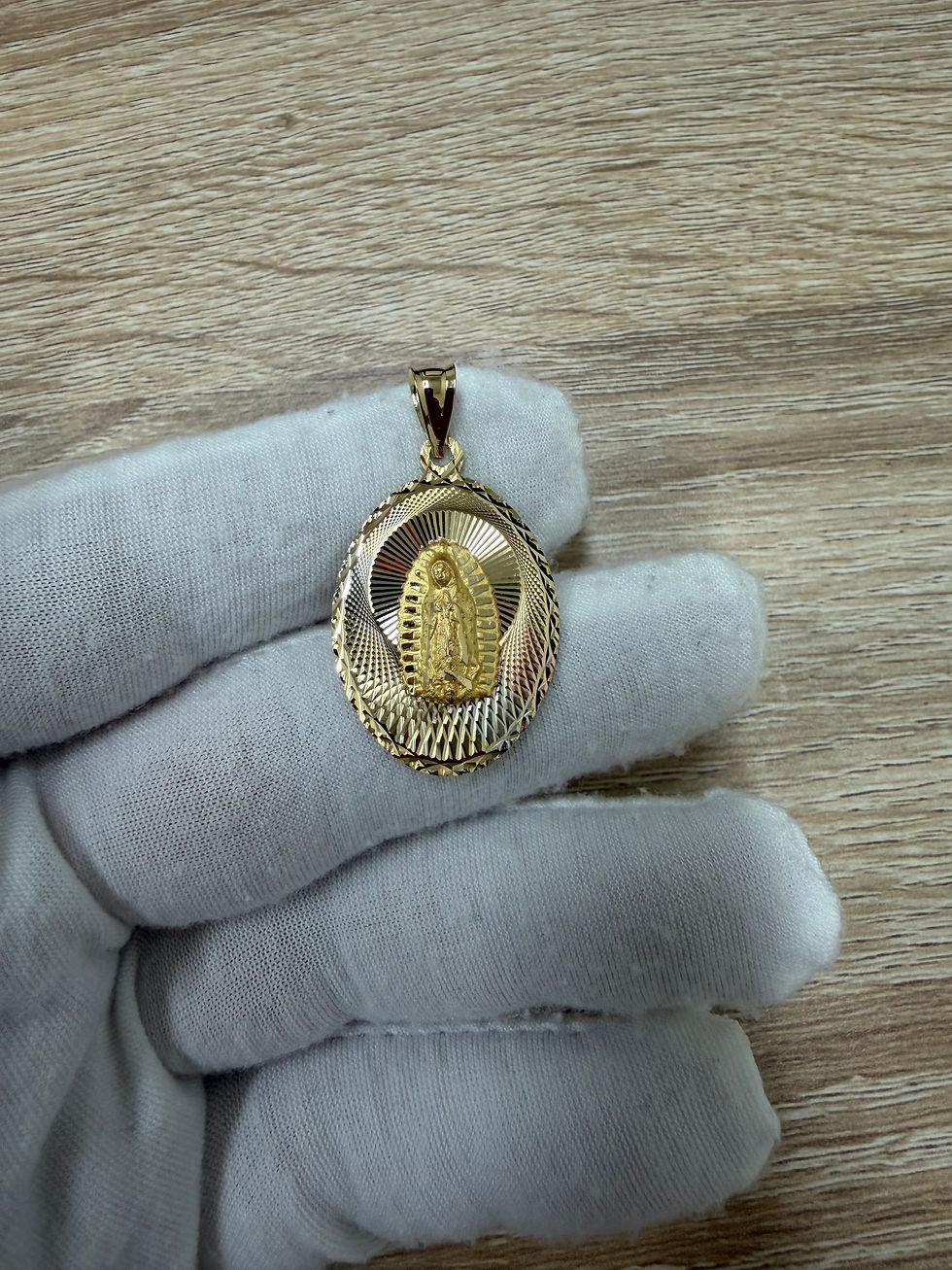 Thumbnail: 14K Gold Lady of Guadalupe Pendant