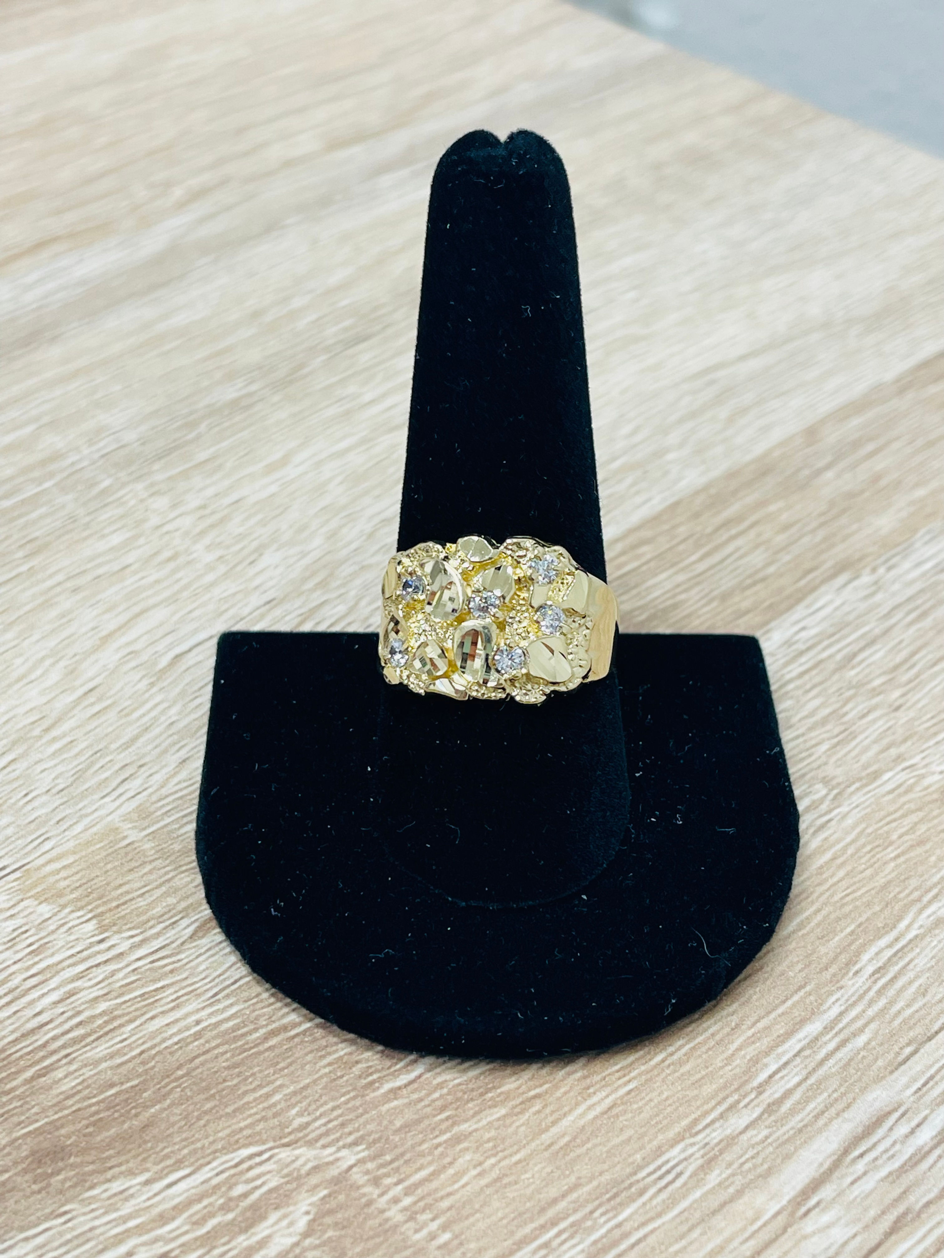 14K CZ Nugget Ring