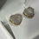 Thumbnail: 10K 0.30CTW Diamond Heart Dome Earrings