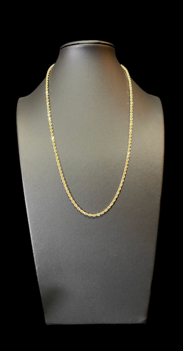 Thumbnail: 3MM Solid 10K Yellow Gold Rope Chain