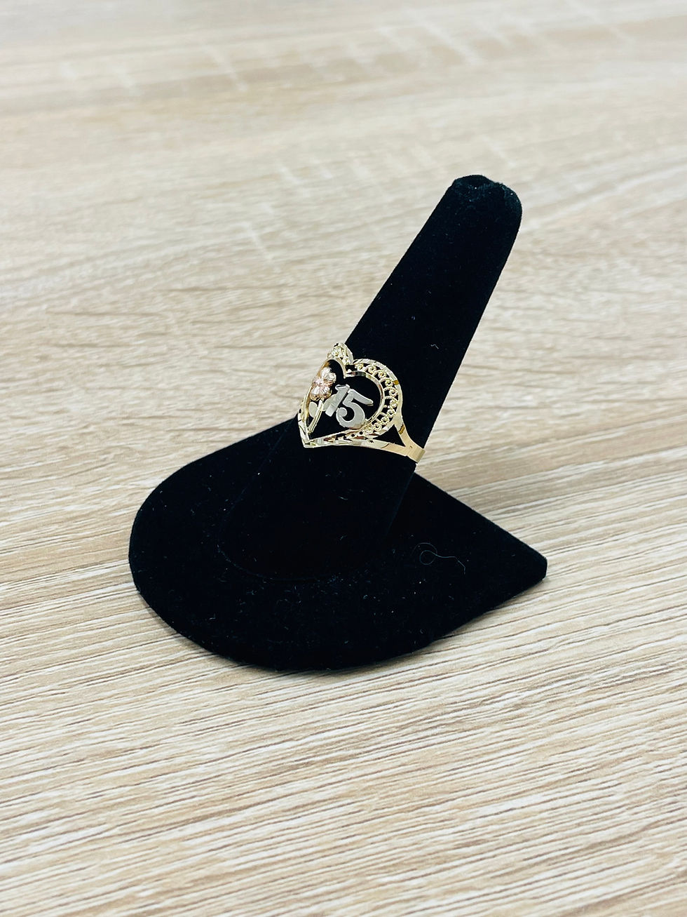 Thumbnail: 14K Yellow Gold TriColor “15” Ring
