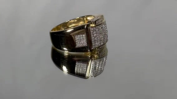Thumbnail: 10K Yellow Gold .Baguette 0.65CTW Diamond Men's Ring