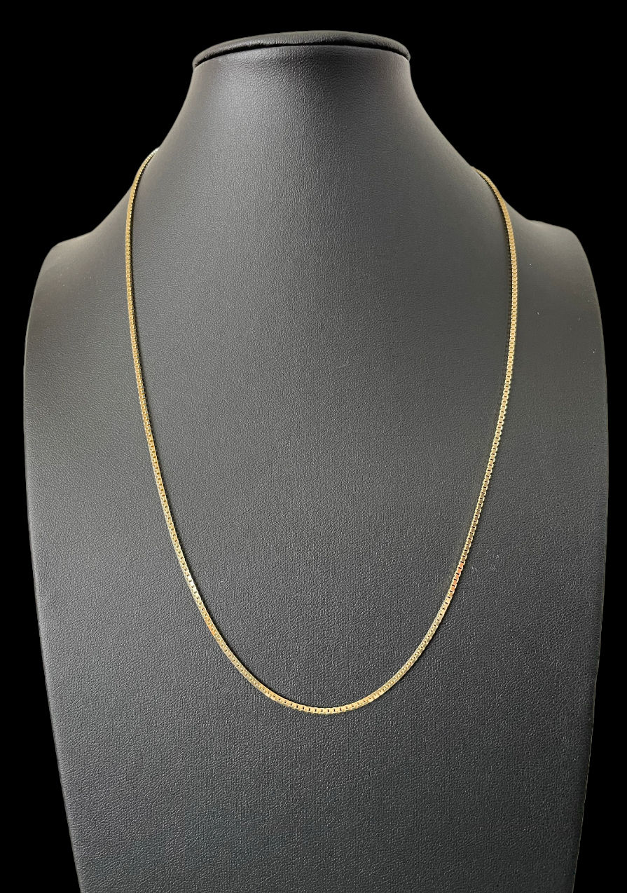 22" 14K Yellow Gold Box Chain