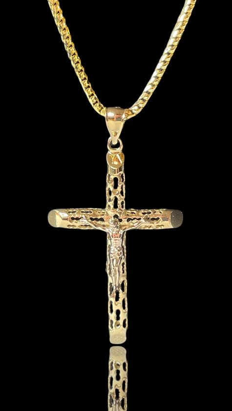 14k Yellow Gold Jesus Cross