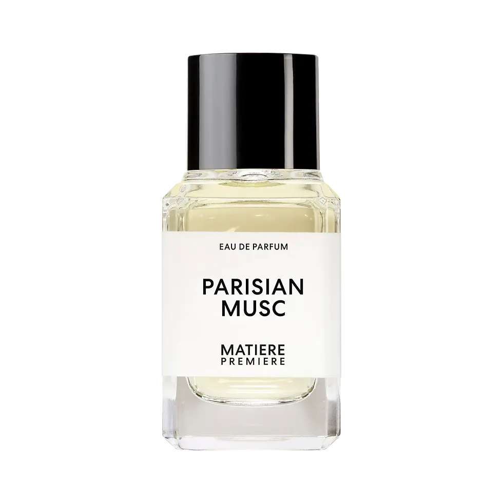 Matiere Premiere Parisian Musc perfume bottle front view glass bottle