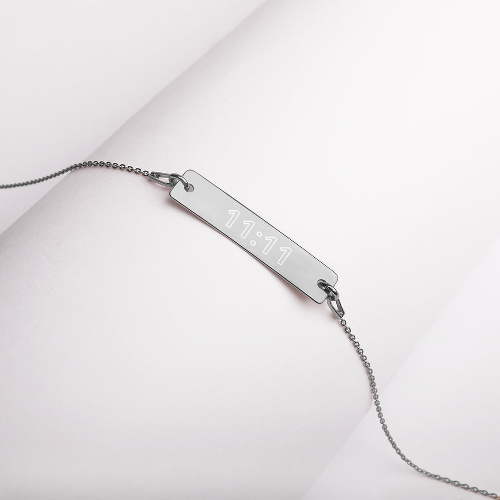 Thumbnail: 11:11 Engraved Bar Chain Necklace