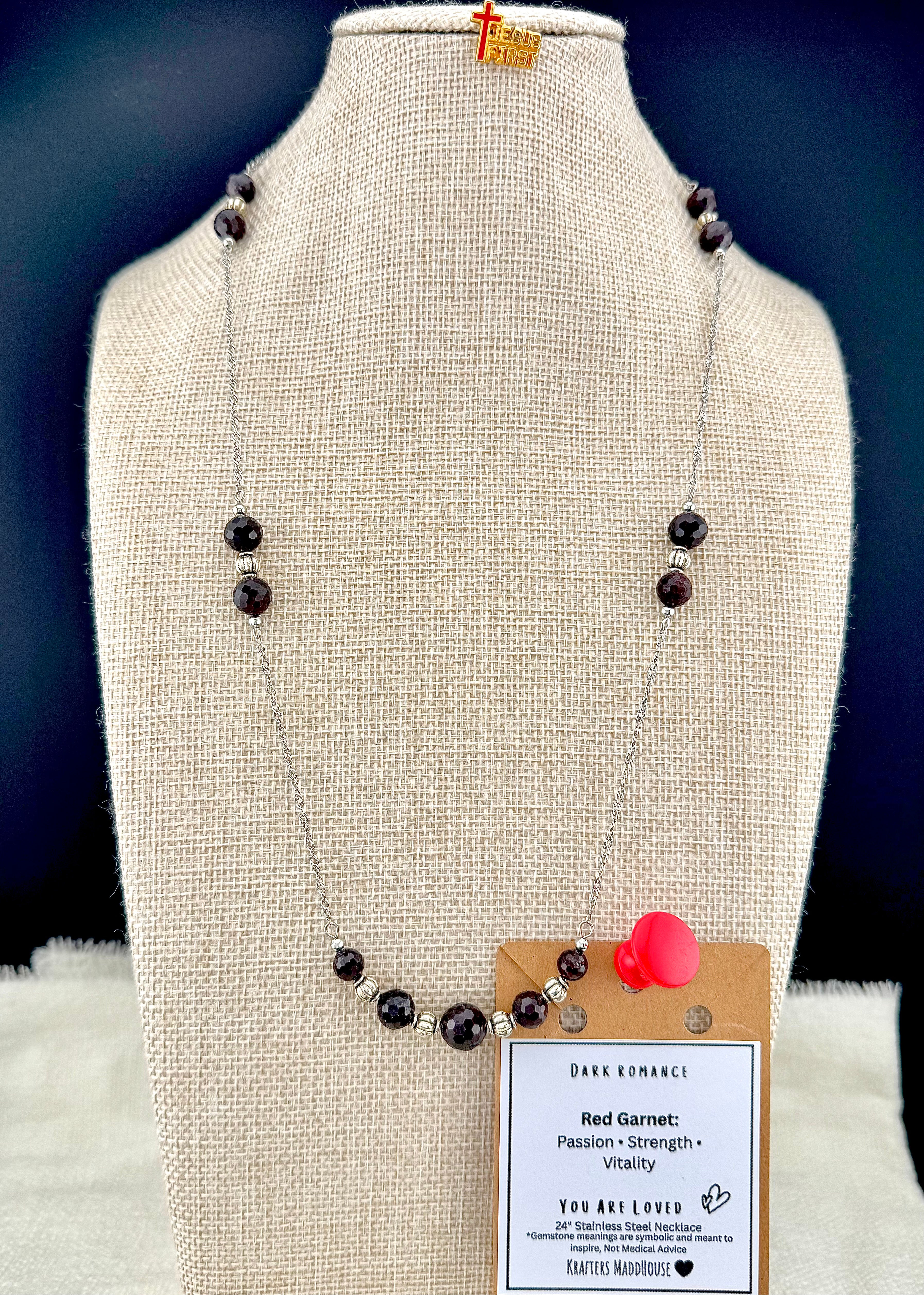 🌹 Dark Romance | Red Garnet Necklace