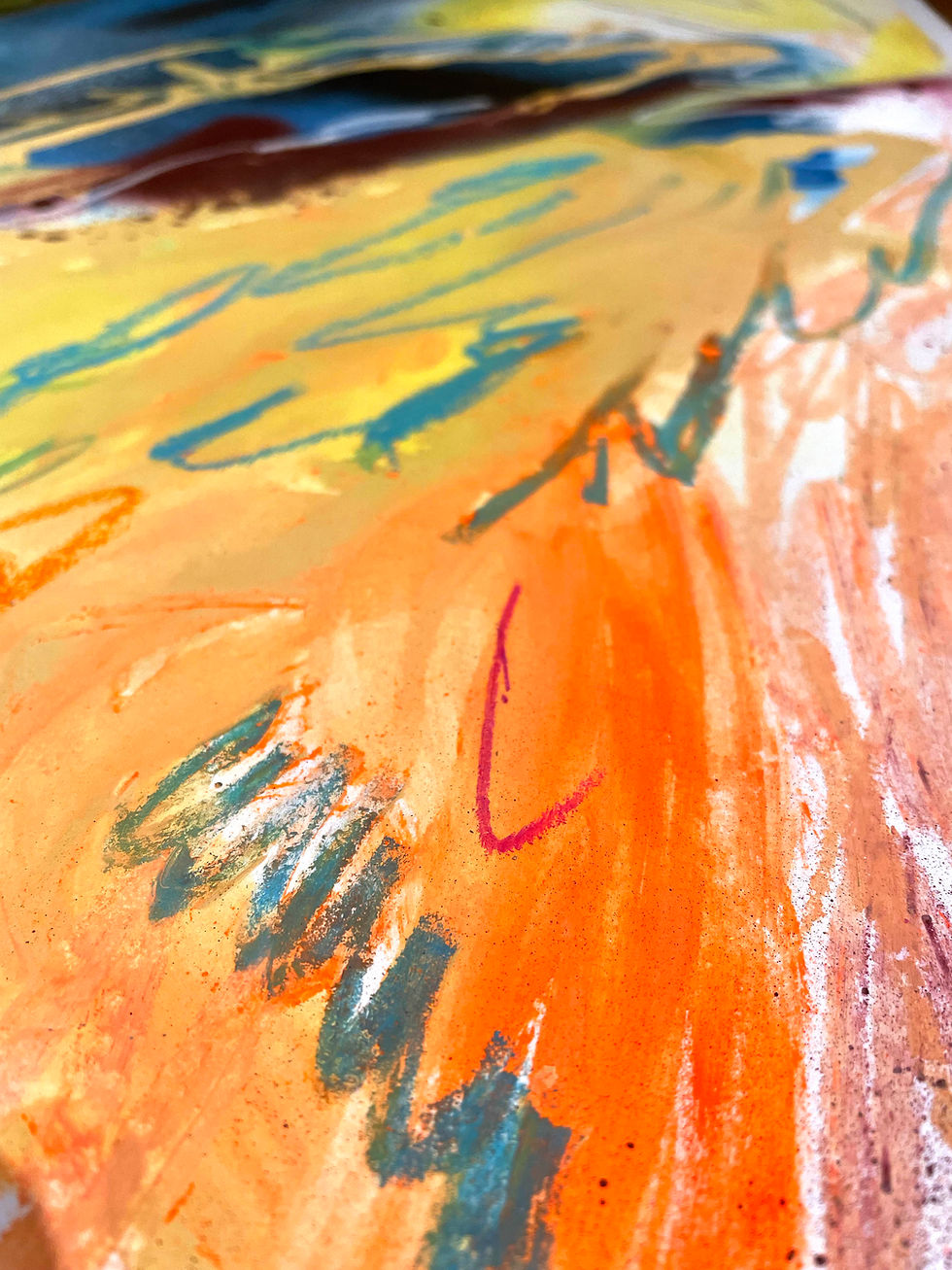 Miniature : Close-up of Abstract Painting N131 – rich textures and vibrant layering in an expressive mixed-media composition
