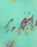 Water Archive – contemporary canvas artwork showing gestural flow and color movement on turquoise