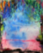 Dynamic abstract painting – expressive brushstrokes of blue, green, and red, perfect for modern interiors Front View