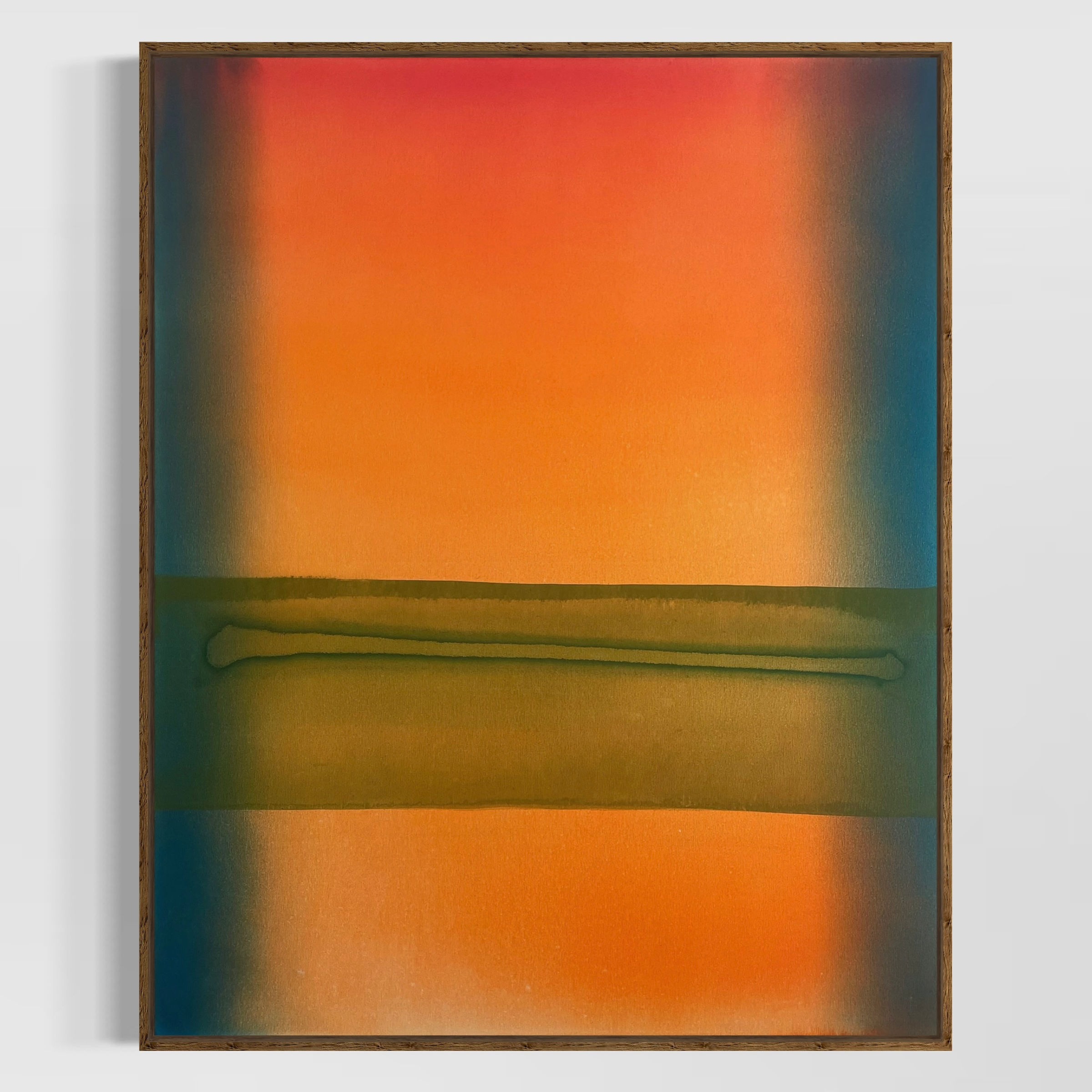 I Wish It Would Be Your Color – minimalist abstract painting with a warm gradient on canvas, oil and acrylic artwork