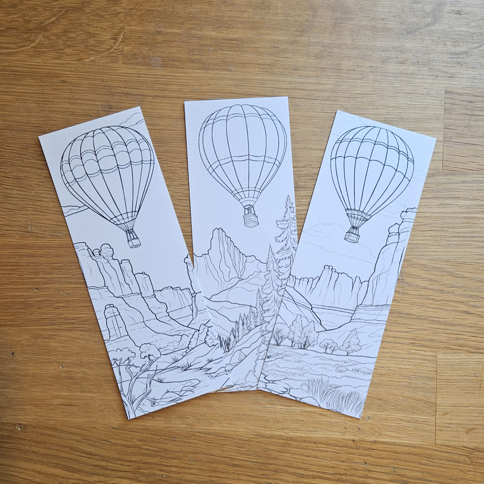 Color Your Own Hot Air Balloon Bookmark - Mystery Pick!