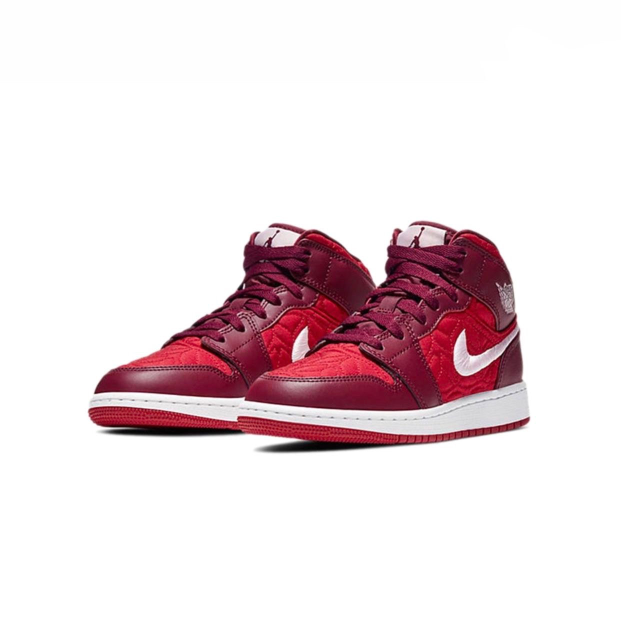 Nike Air Jordan 1 Mid SE Red Quilt GS | HypePoizon