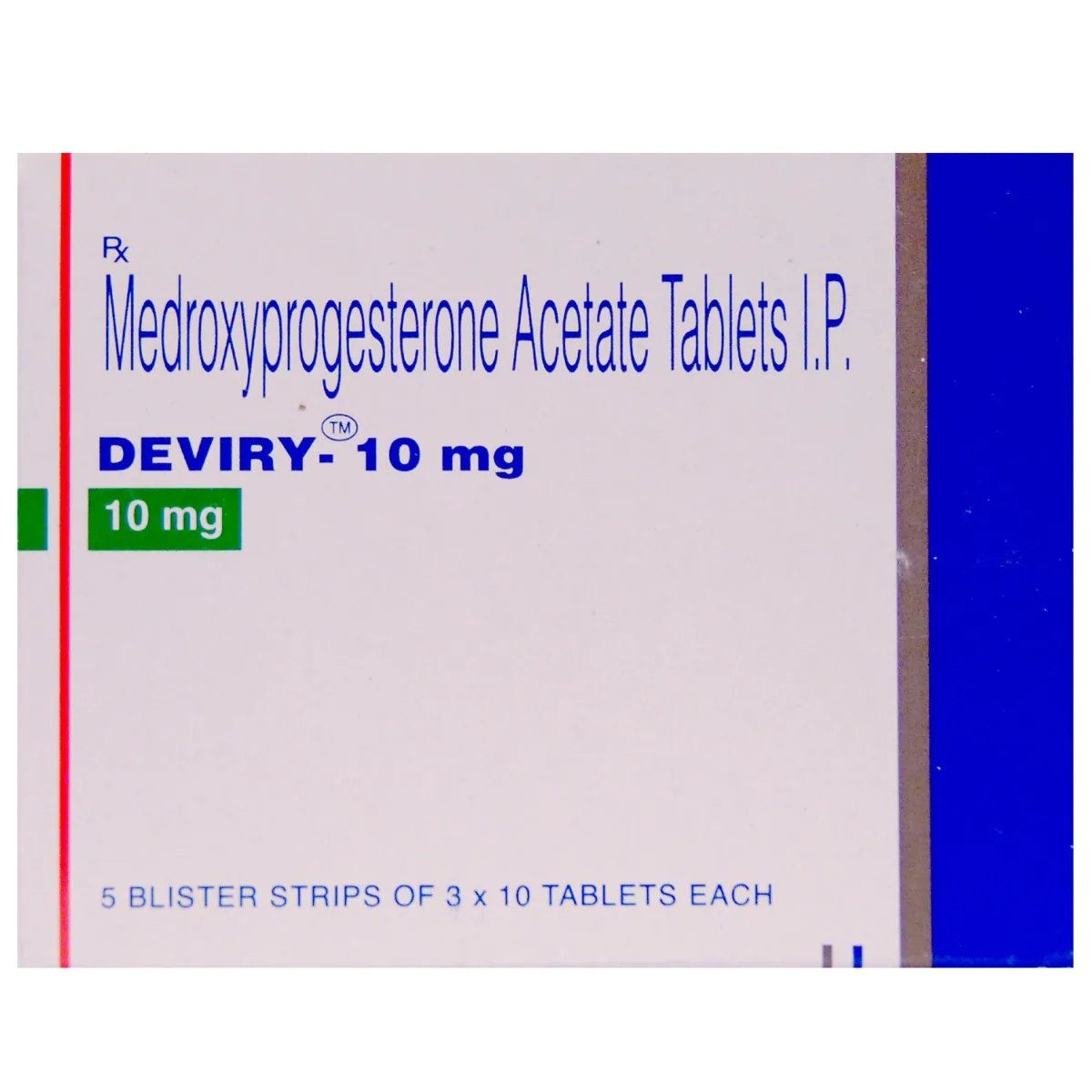 Deviry 10 mg tablet is used in abnormal uterine bleeding and amenorrhea