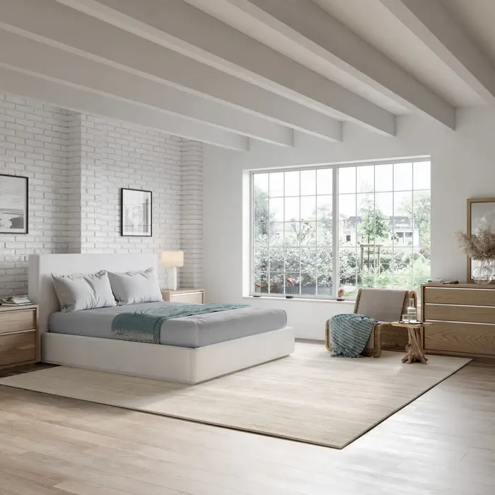 Thumbnail: One Upholstered Platform Bed in Pearl