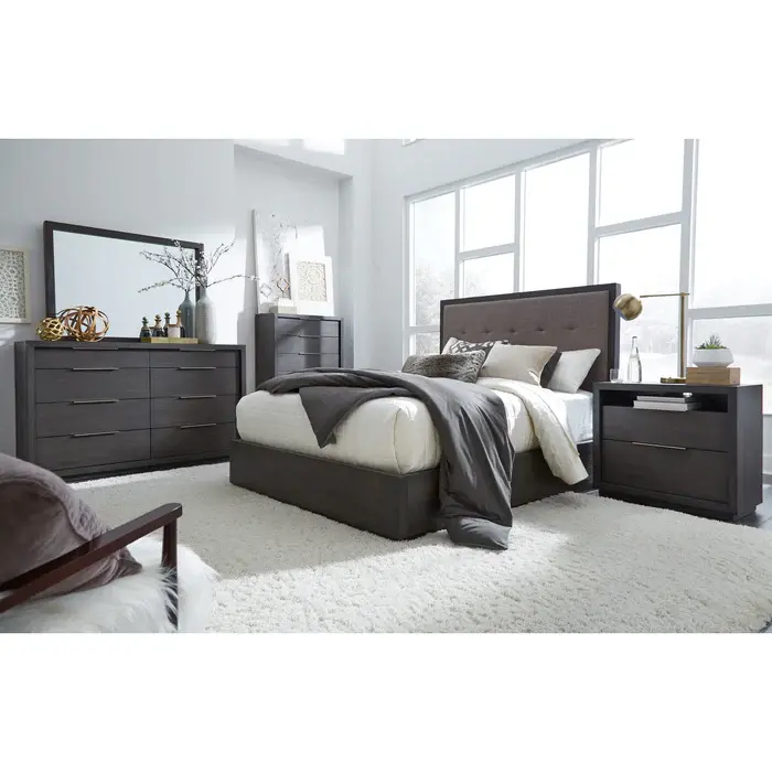 Thumbnail: Oxford Upholstered Platform Bed in Dolphin