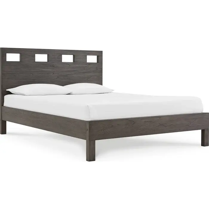 Thumbnail: Riva Wood Bed in Sharkskin