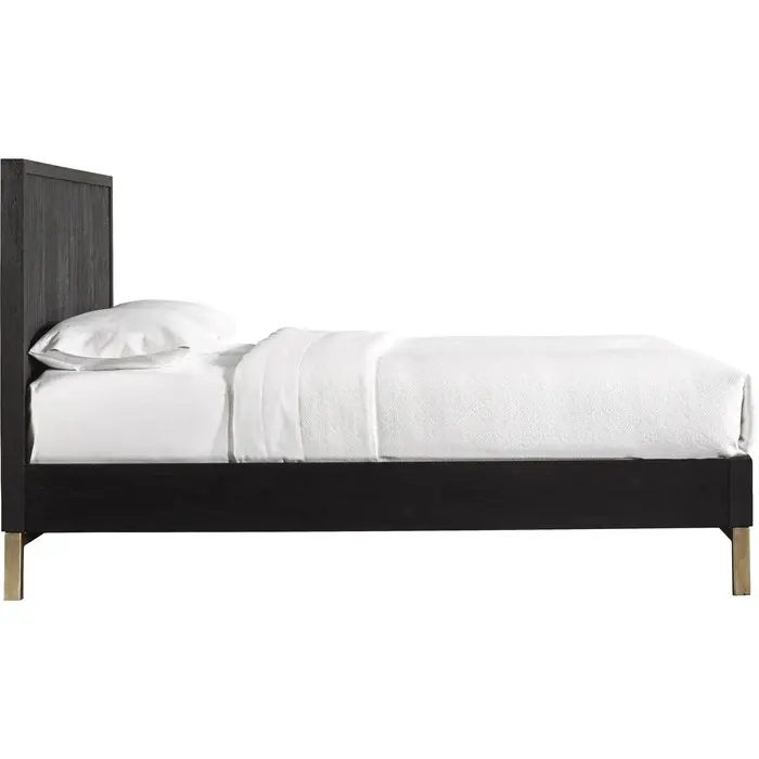 Thumbnail: Kentfield Solid Wood Platform Bed in Black Drifted Oak