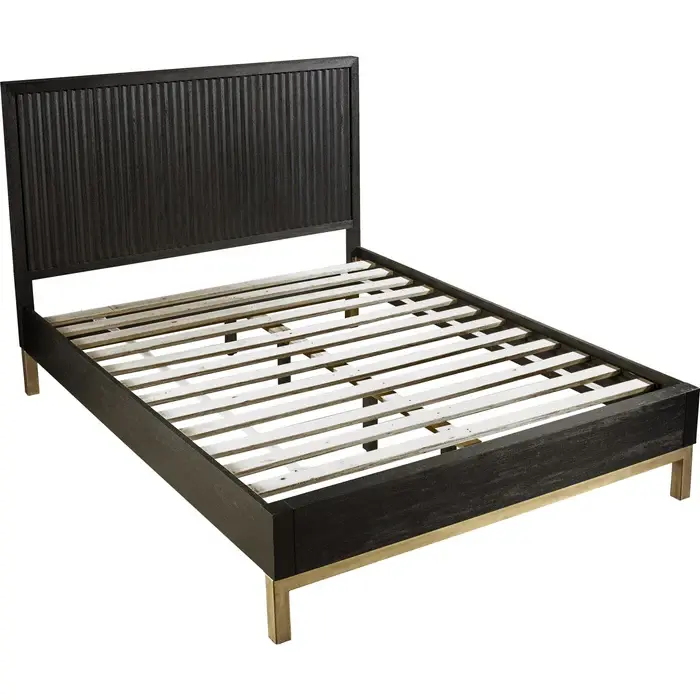Thumbnail: Kentfield Solid Wood Platform Bed in Black Drifted Oak