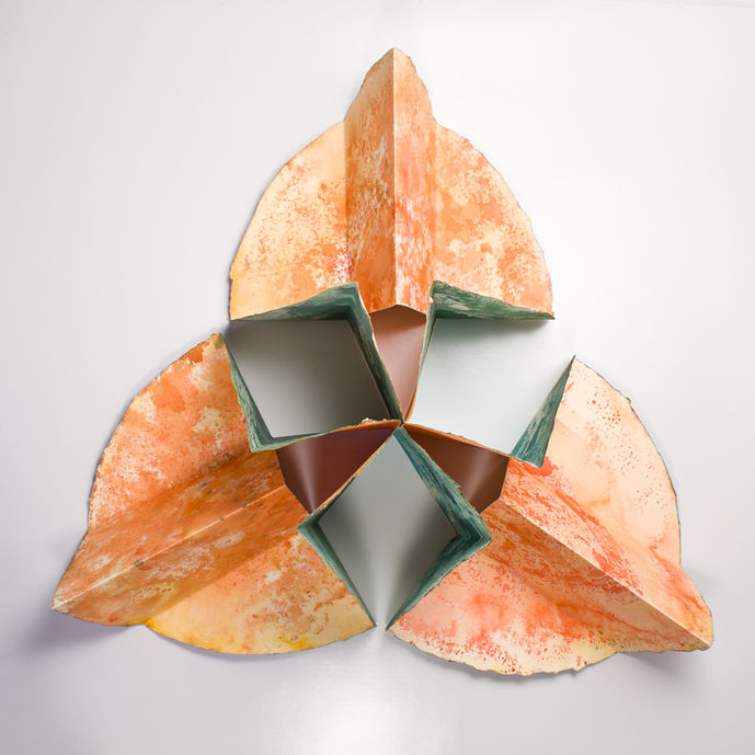 Fran Ifould Artist Book: Thinking Globally depciting three birds connected by their tails