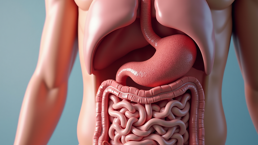 Close-up view of the pancreas anatomy