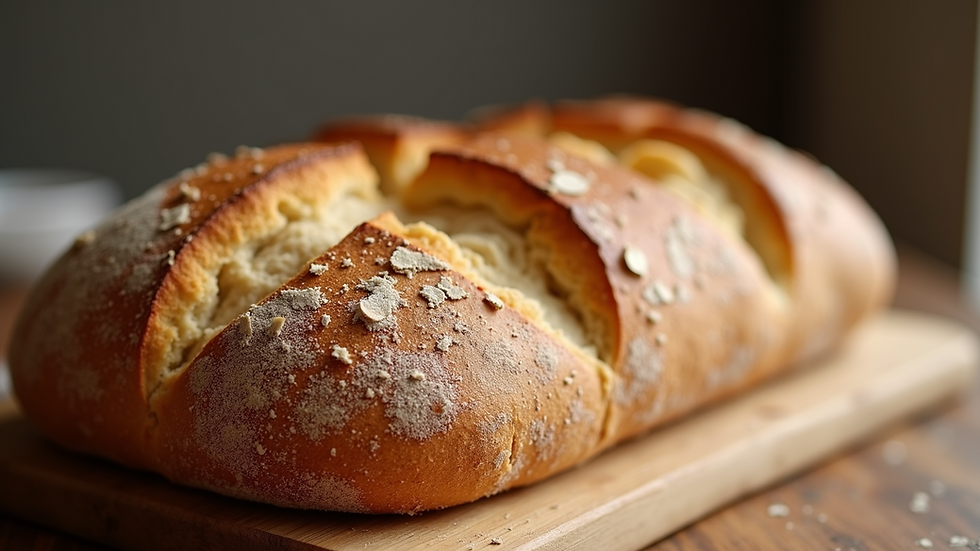 Close-up view of fresh whole grain bread