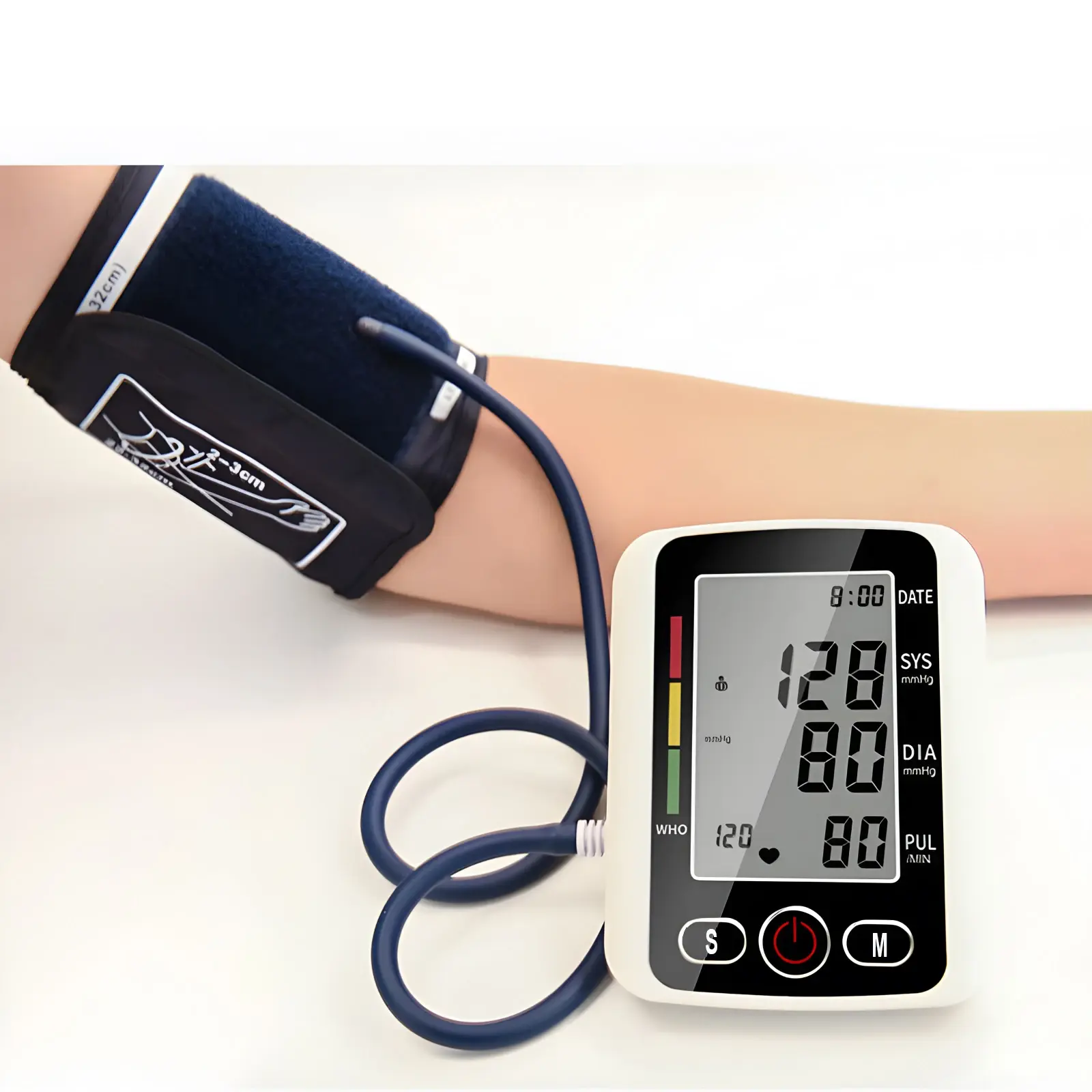 Digital Blood Pressure Monitor Arm Sphygmomanometer Heart Rate Pulse Meters Big