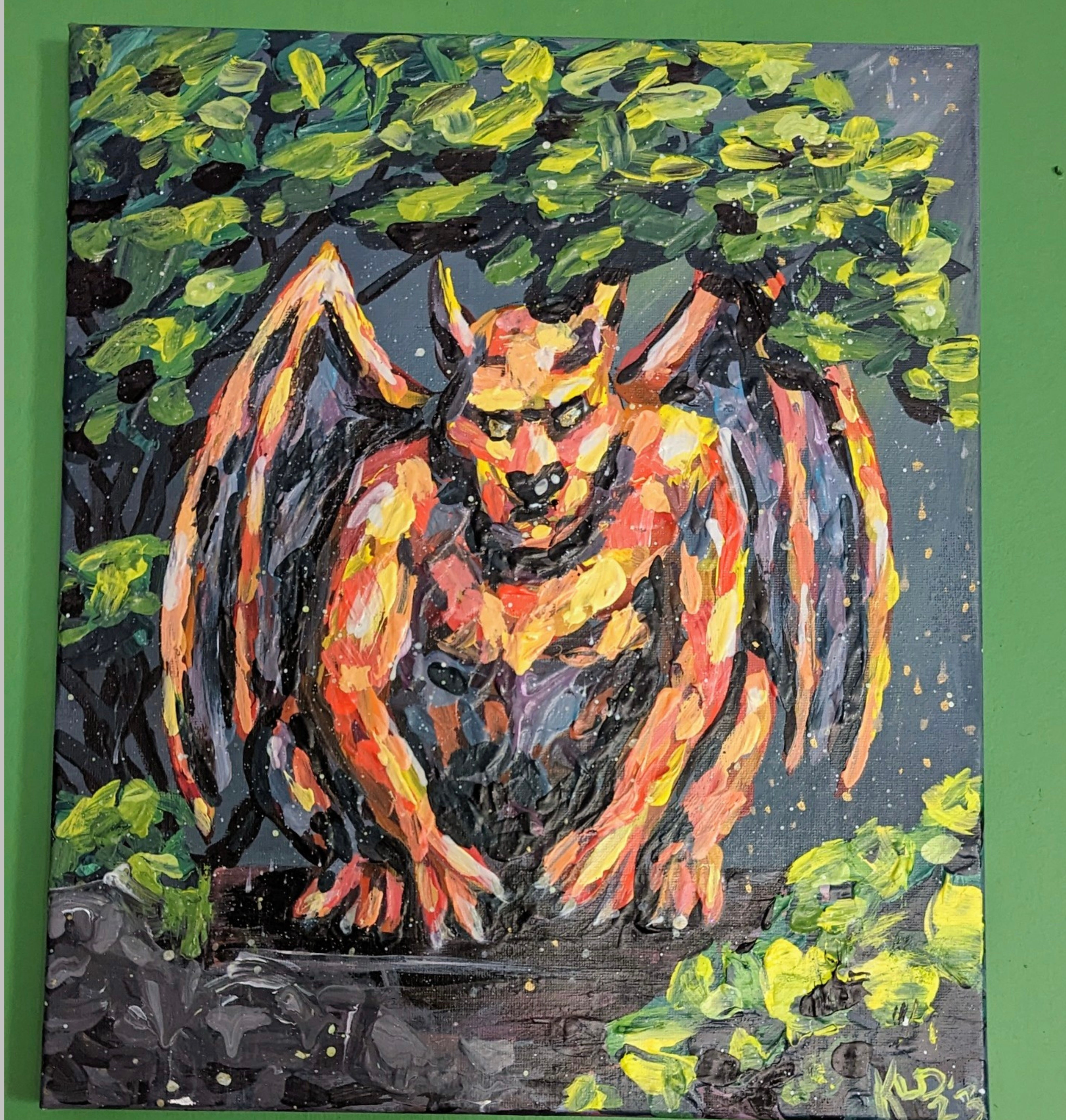 Left handed gargoyle(12x14 canvas)