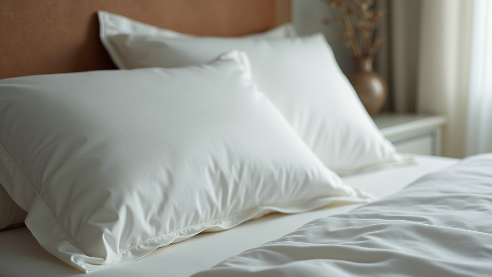 Close-up view of a neatly made bed with silk pillowcases and a supportive mattress