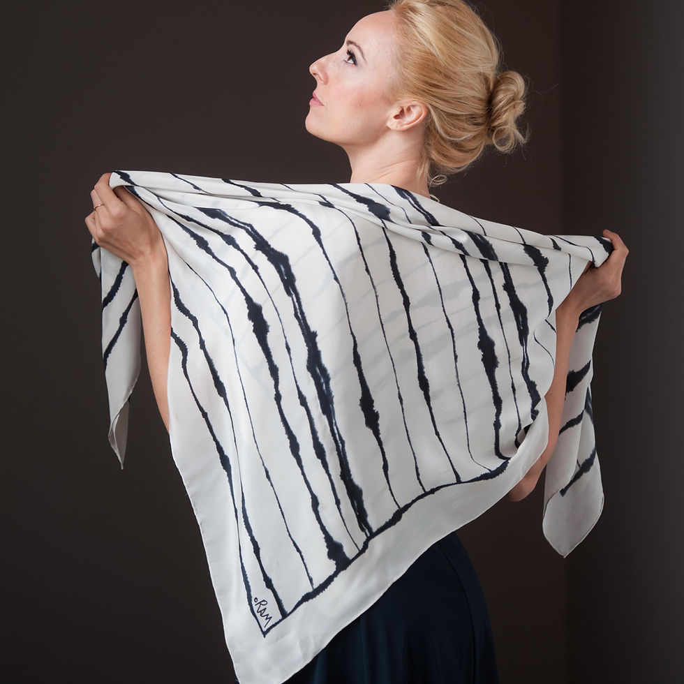 Thumbnail: Effusion Stripe Silk Scarf