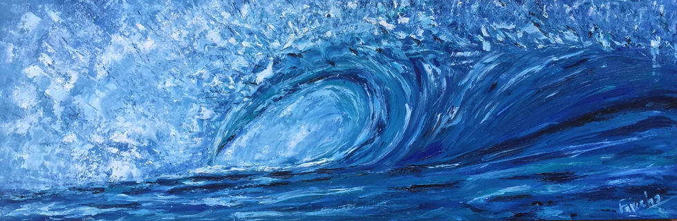 Blue stormy wave
