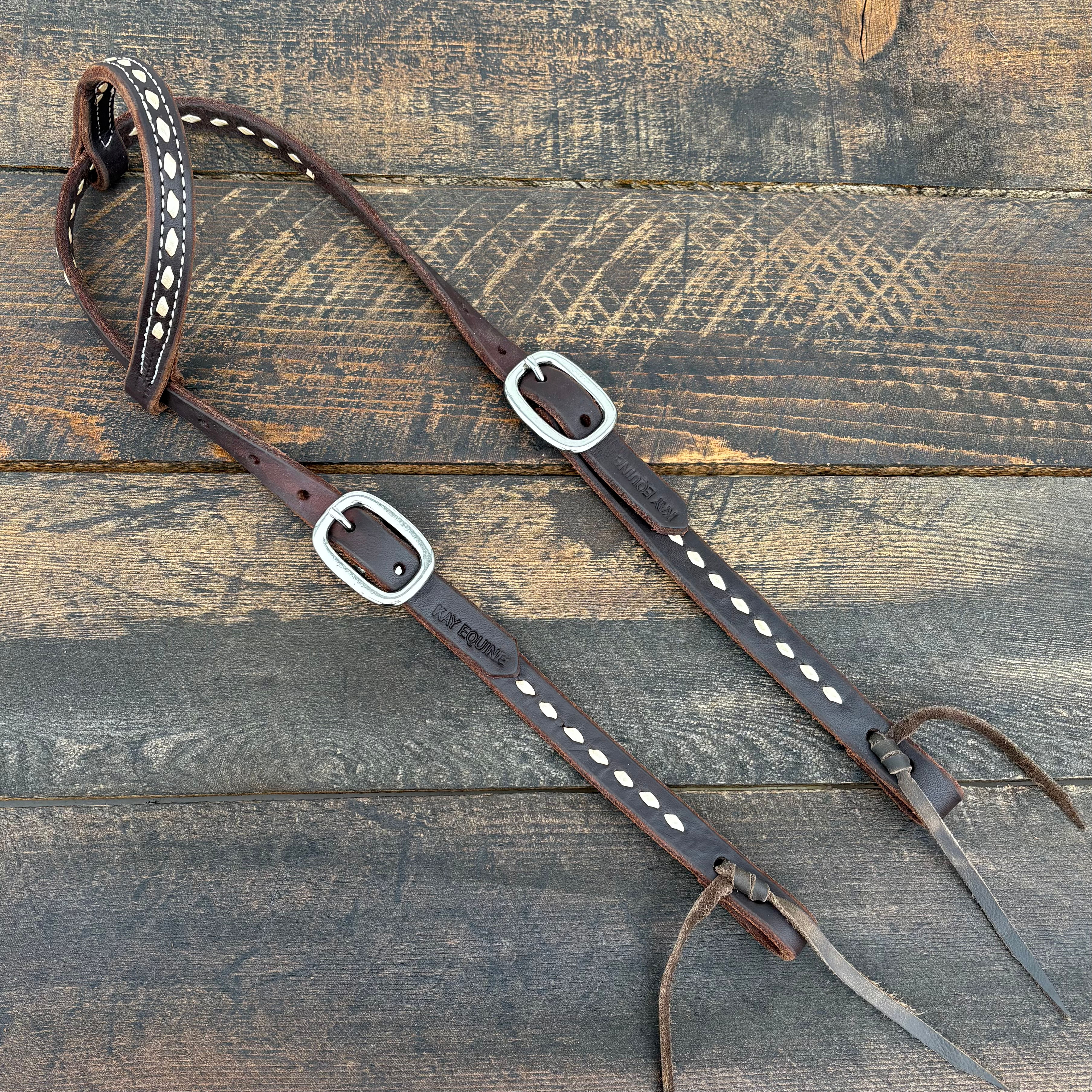 White Buckstitch Single Ear 