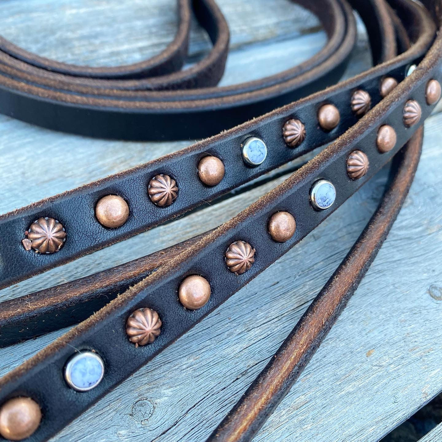 Copper & White Split Reins